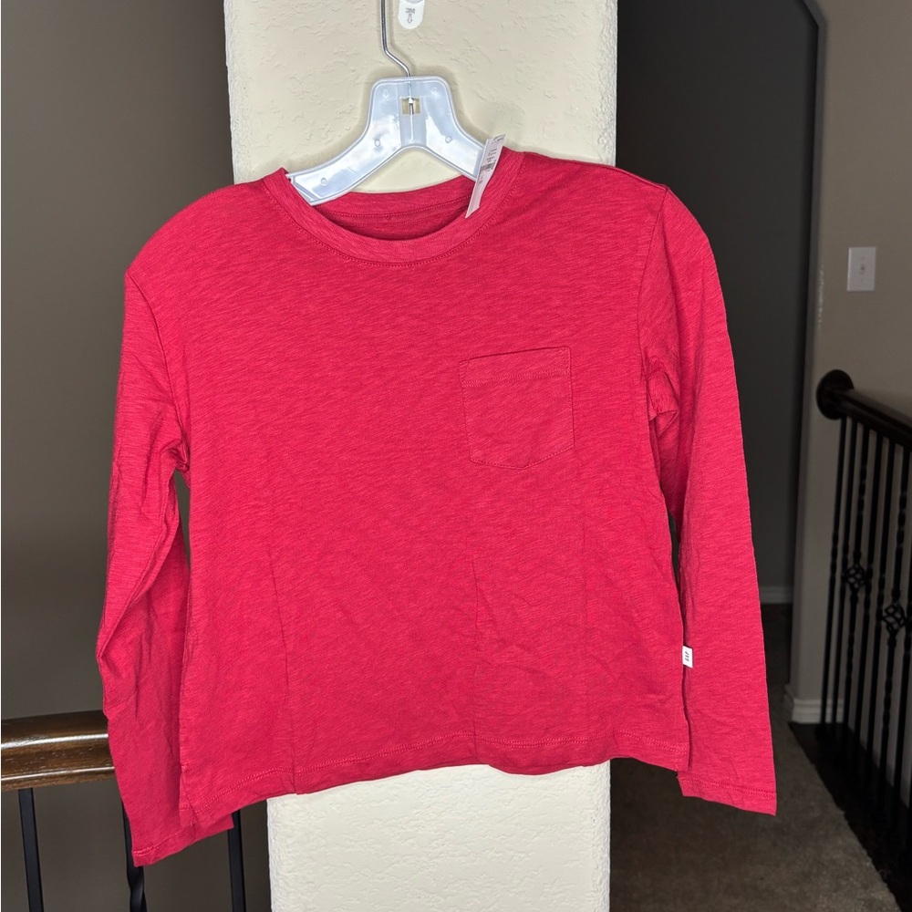 GAP Kids Bright Red Long Sleeve Tee Organic Cotton Size L NEW Style 787490-05